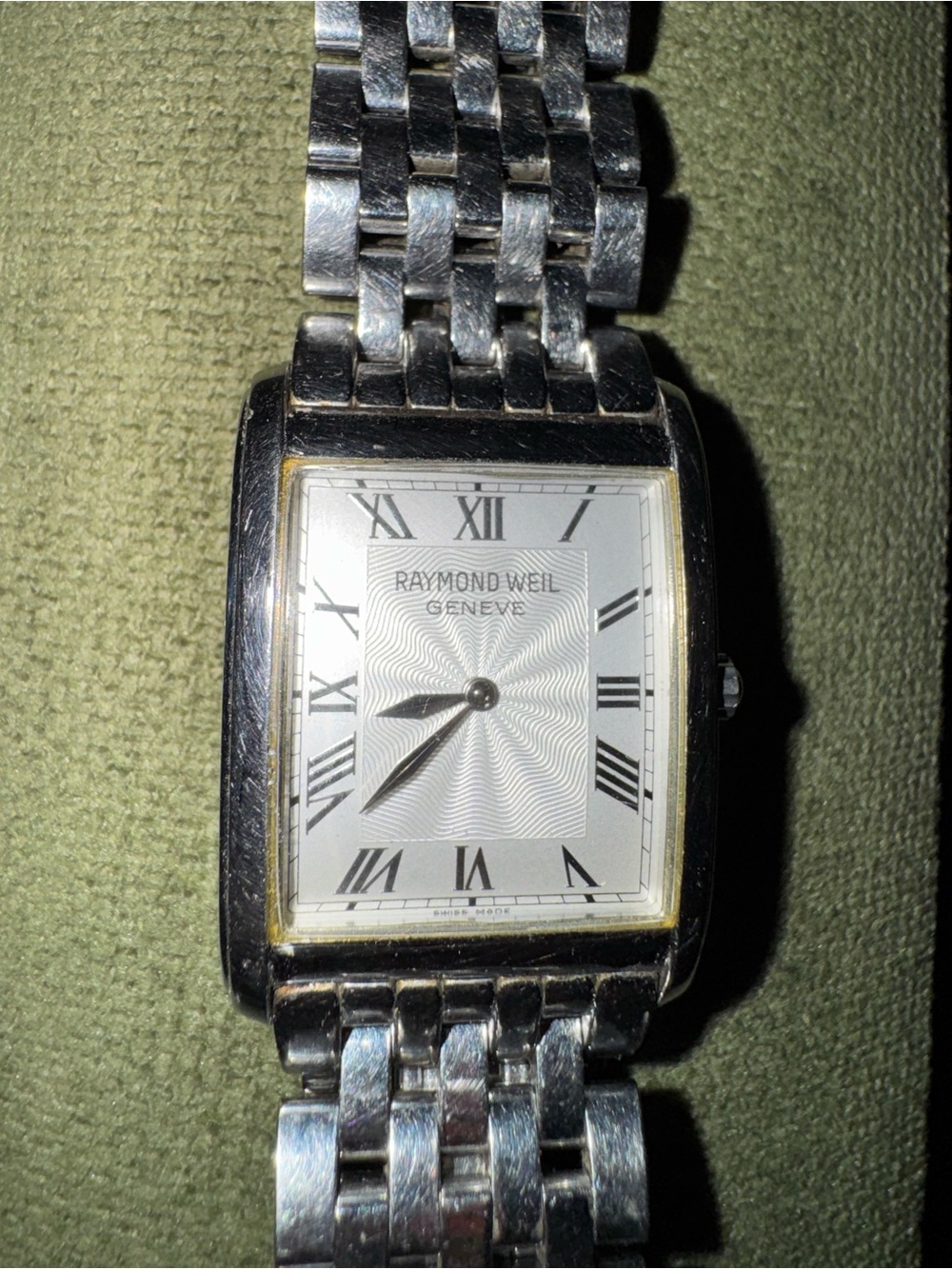 Raymond Weil Silver Rectangular Dress Watch with Roman Dial